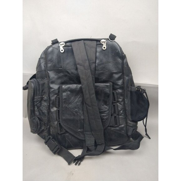 Leather Motorcycle Pack LIVE TO RIDE Buffalo Diamond Plate - Backpack 🔥 - Picture 3 of 13